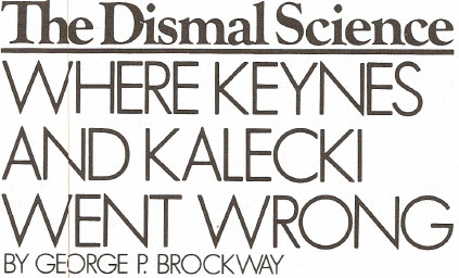 1991-4-8 Where Keynes and Kalecki Went Wrong Title